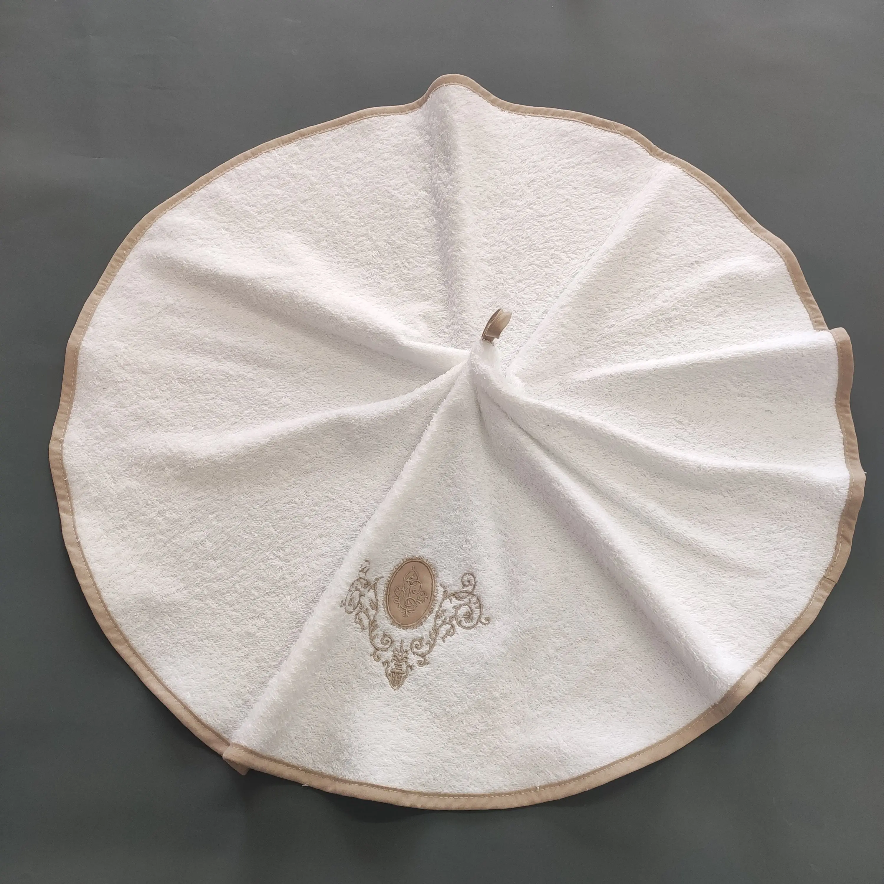 Cotton Embroidered hotel bath hand towel round towel