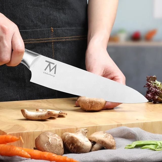 14 PCS Professional Stainless Steel Kitchen Knives Set Cooking Chef Knife Set with Wooden Block