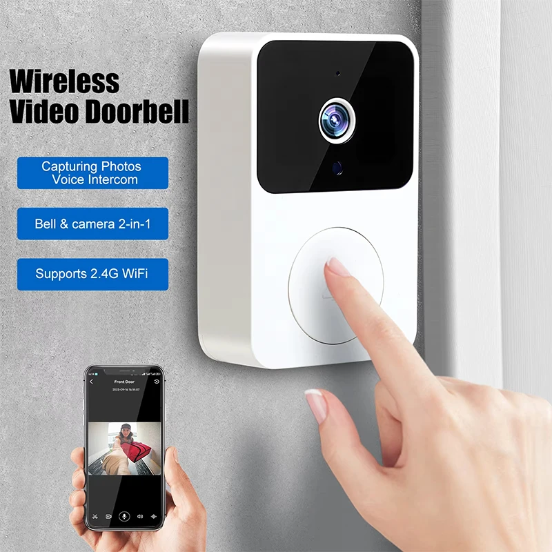 Night Vision Smart Security Door Bell Camera Wifi Video Doorbell Wireless With Monitor