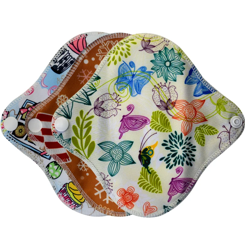 Feminine Cloth Organic Pad Menstrual Washable Reusable Sanitary Bamboo Panty Liner Aneercare Comfortable Offered Winged 10.5g CE