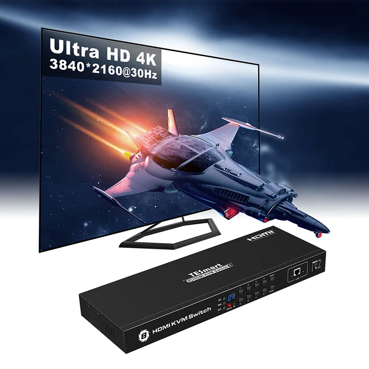 3840x2160@30Hz IR remote control 8x1 HDMI  KVM switch supports USB 2.0 hub and keyboard /mouse