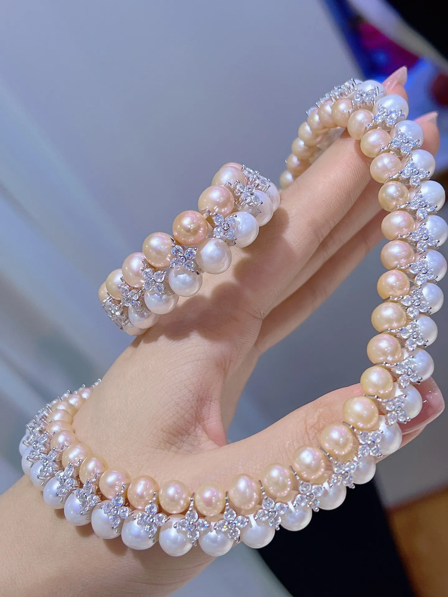 Sterling silver 925  quality natural Freshwater Pearl Bracelet Jewelry for women bracelet women