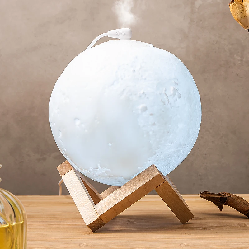 Увлажнитель воздуха Moon с ароматизатором, комнатный эфирный ультразвуковой распылитель воздуха, освежитель воды, Деревянная звезда