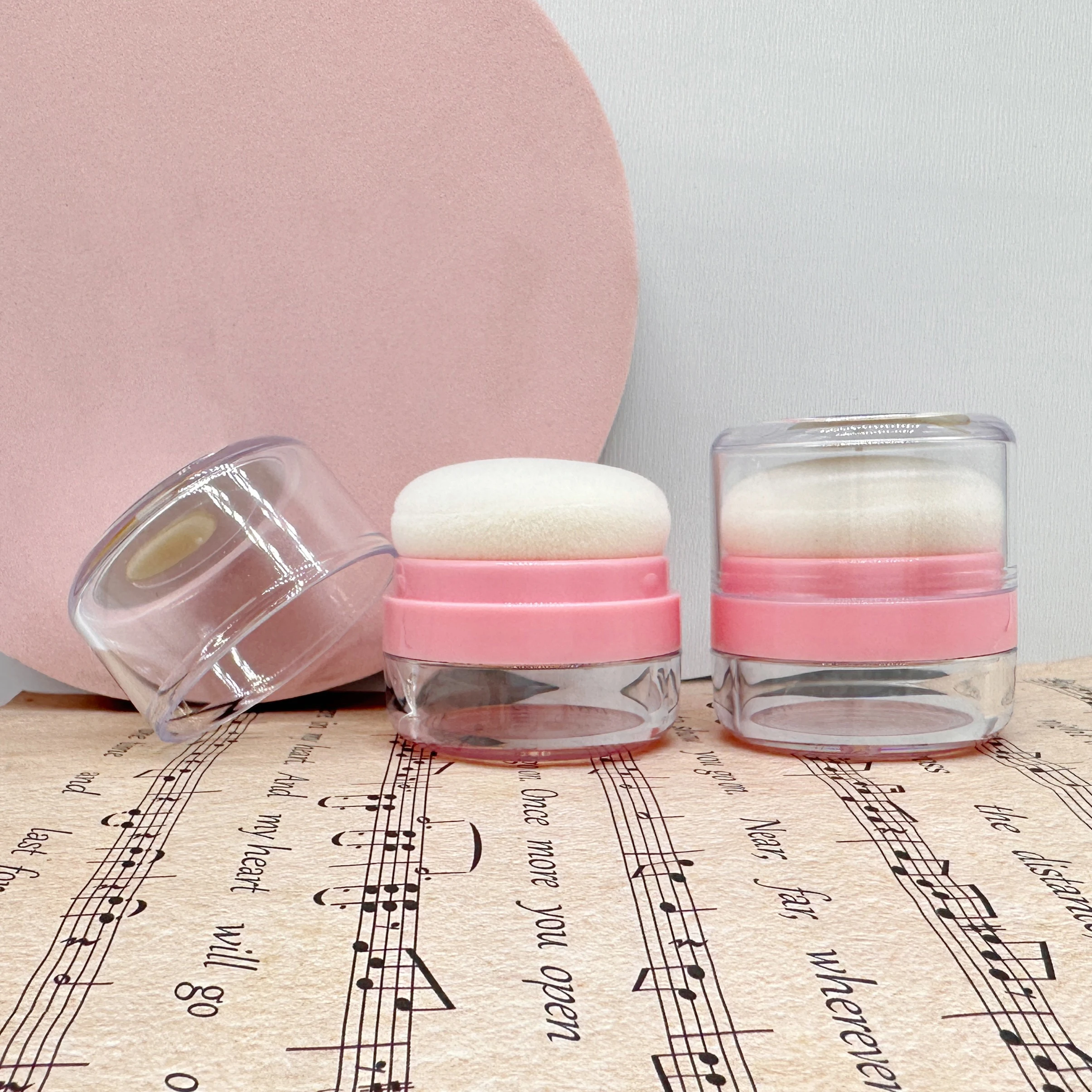 Empty 6g pink powder can air cushion powder blusher box jar
