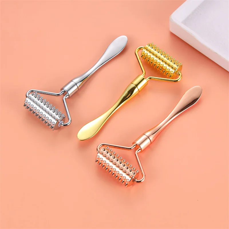 Massage Instrument Scraping Plate Metal Roller Massage Facial Scraping Tool Micro Needle Roller Facial Massager