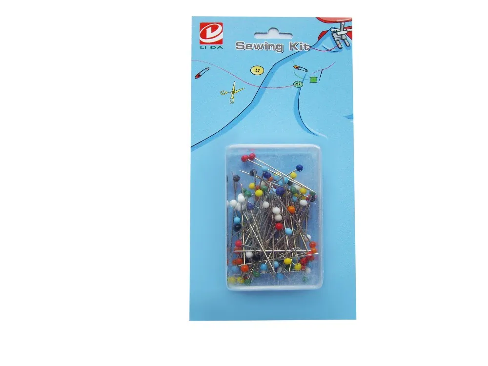 38mm glass head pin in plastic storage 100pcs