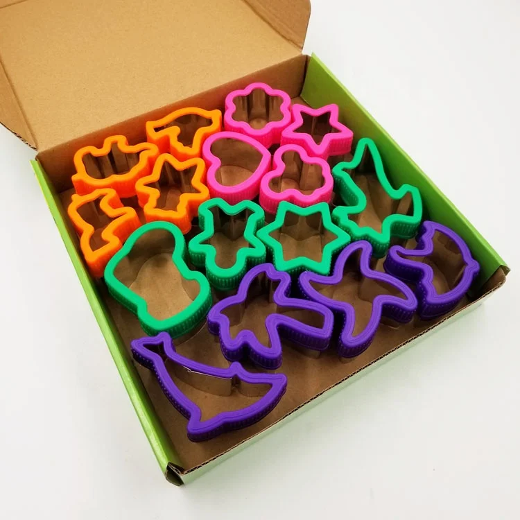 
Kids baking cookie tools 16pcs stainless steel christmas sandwich cookie cutter Mould set 