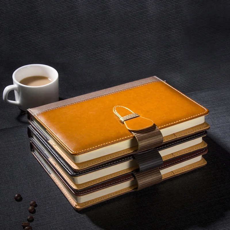 Business College Customized Logo Notebook Hardbound Uptodate Buy Leather Executive Wholesale Planners With Buckle Closure