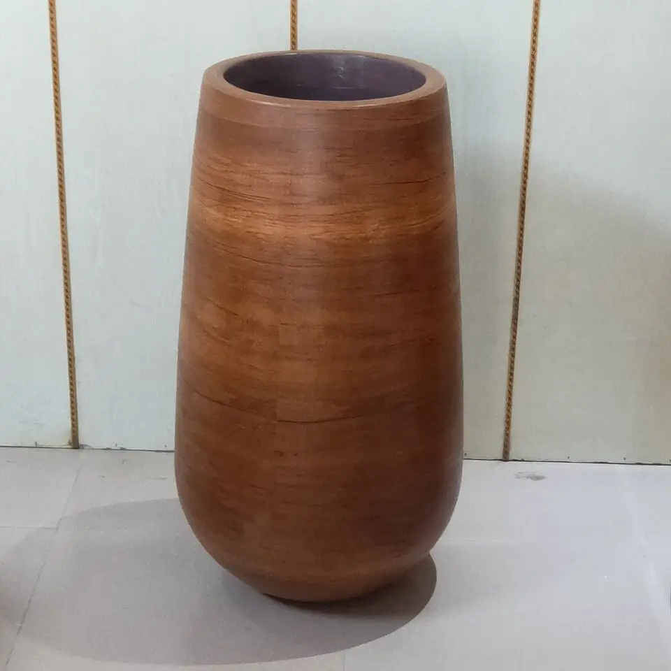 Wood Carving Handmade Fancy Style Vase Mango Wood Vase