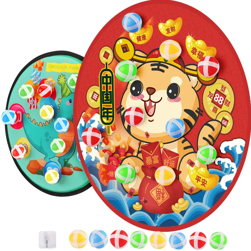 Wholesale Kids Dart Throwing Sticky Ball 36cm Portable Toss Game Sport Toy Balls Animals Board for Children