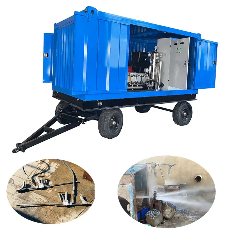 1000bar Double Gun Operation Cement Concrete Roughening Machine  Dam High Pressure Water Jet Cleaning Equipment