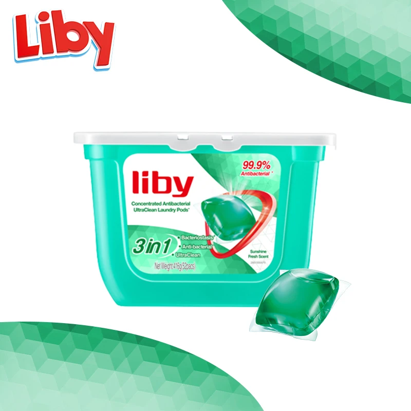 liby grepower OEM Wholesale laundry beads detergent pods washing capsule manufacture for baby odm oem 3 in 1