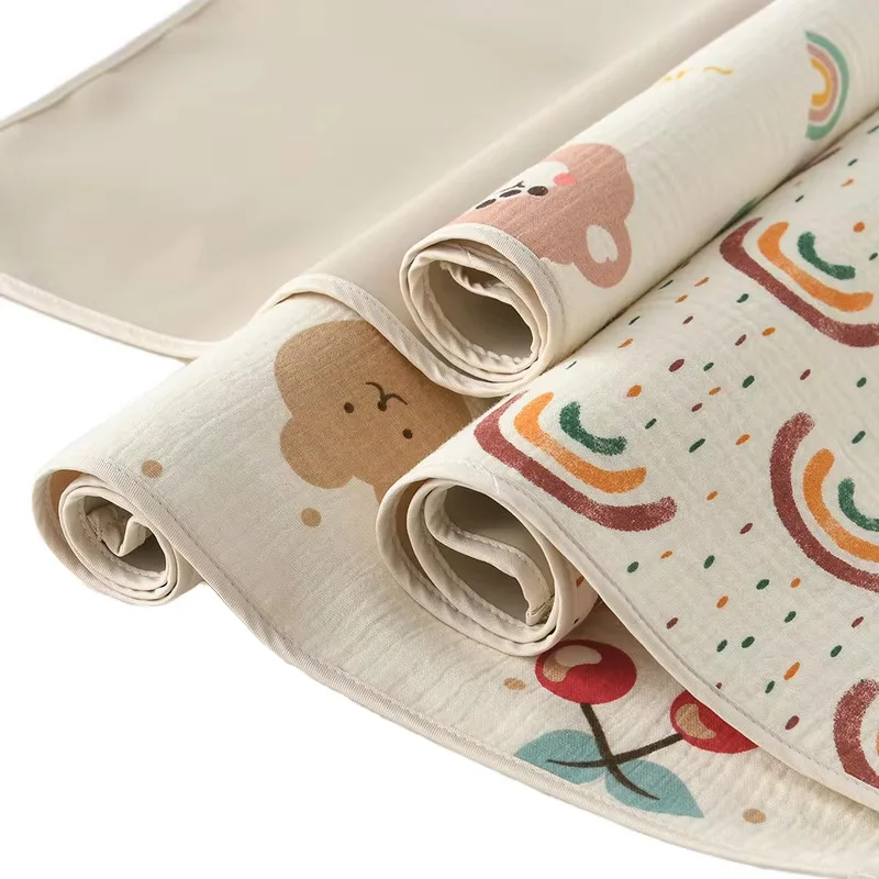 Wholesale PU Soft Cotton Newborn Portable Double-face Diaper Changing Mat Waterproof Diaper Changing Pad Washable Diapers Liners