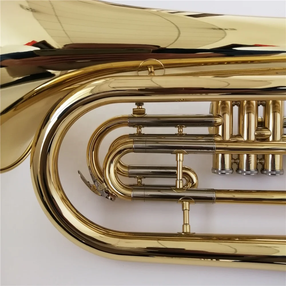 
Marching baritone imported Germany brass material gold lacquer surface customized logo 