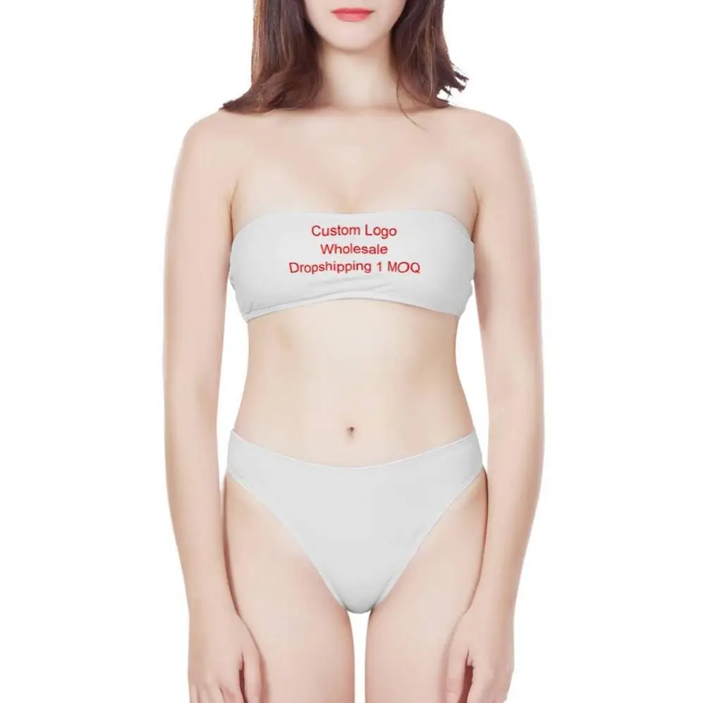 Strapless Bikini Set Polynesian Tribal Golden Flower Pattern Print Custom Chicas Bonitas En Bikini Pretty Girls In Bikinis Photo