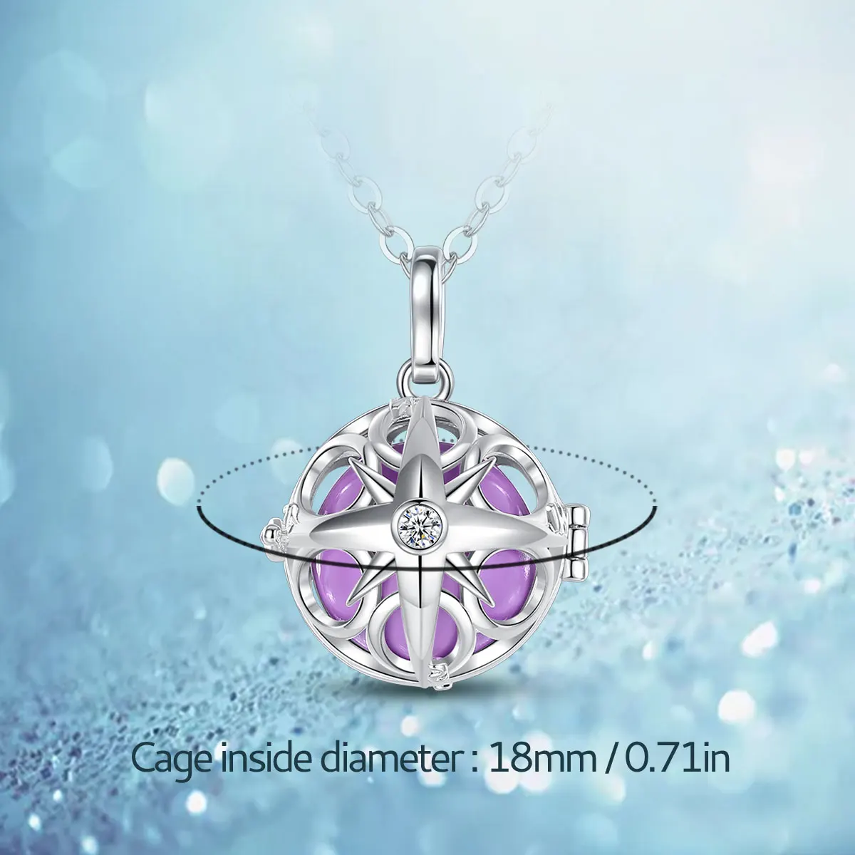 North Star Pregnancy Chime Caller Mexican Bola Balls Polaris Harmony Ball Locket Necklace