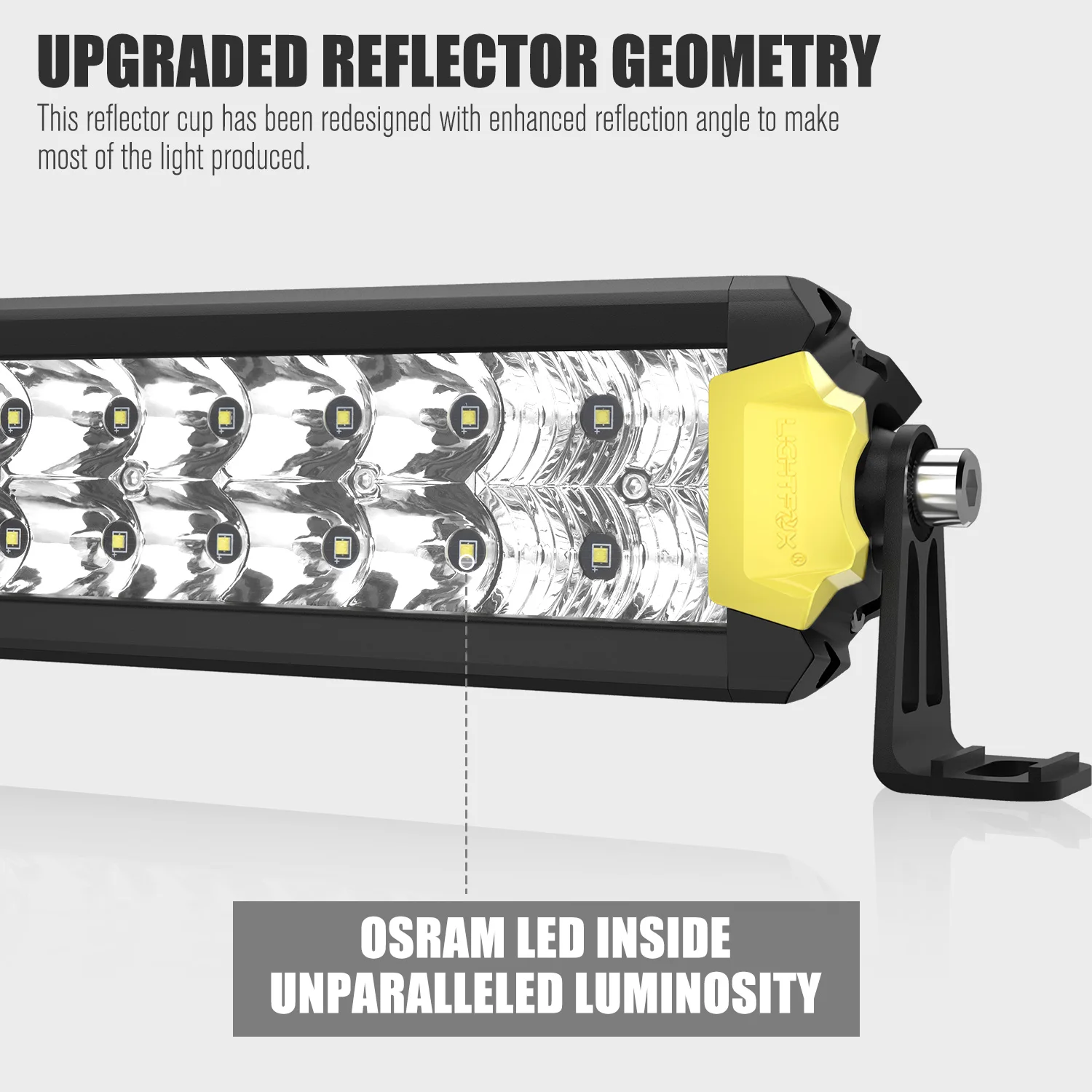 LIGHTFOX 72W Waterproof IP67 Aluminum Offroad 4x4 Car Truck 12 inch Double Row LED Light