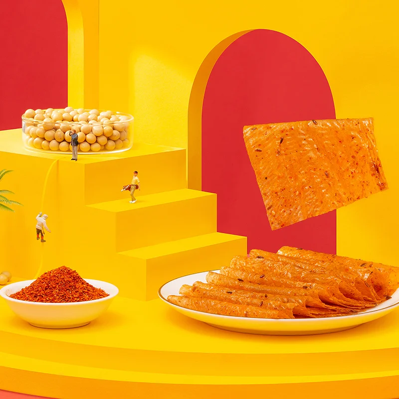 Chinese Special snacks Spicy Chilli Snack Bean Snacks 26g Genji Hot Spicy Beancurd Slice