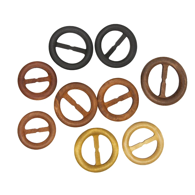 Factory Price Wholesale Custom Color Wood Horn Pin Round Solid Wooden Belt Buckle