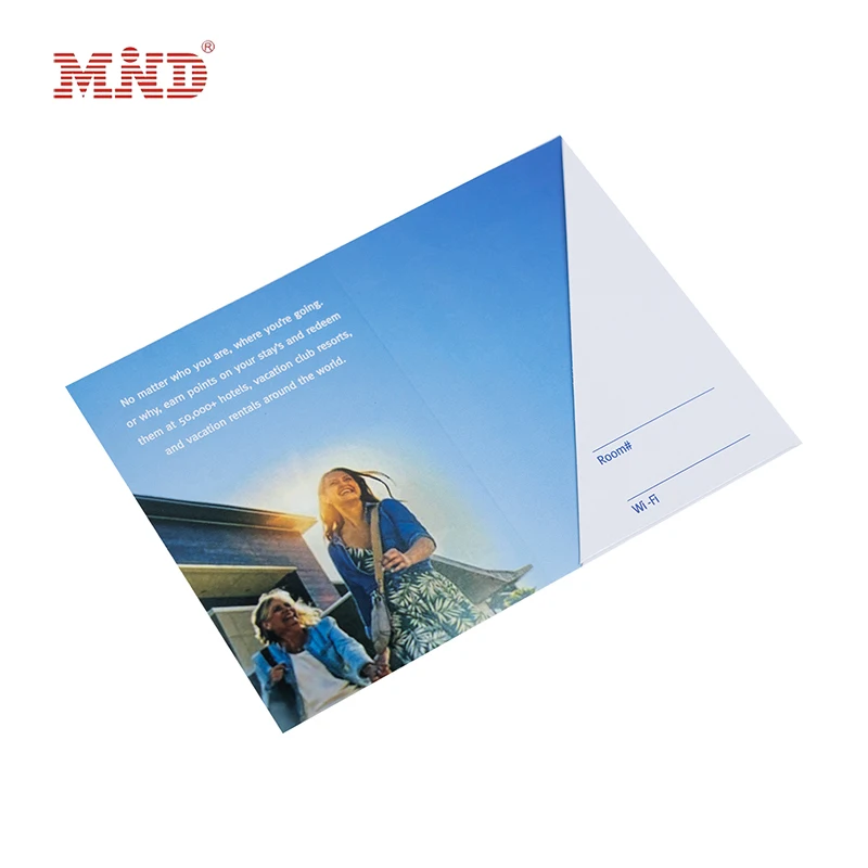 Custom coated paper hotel key card holder 200 275 300 gsm card sleeves