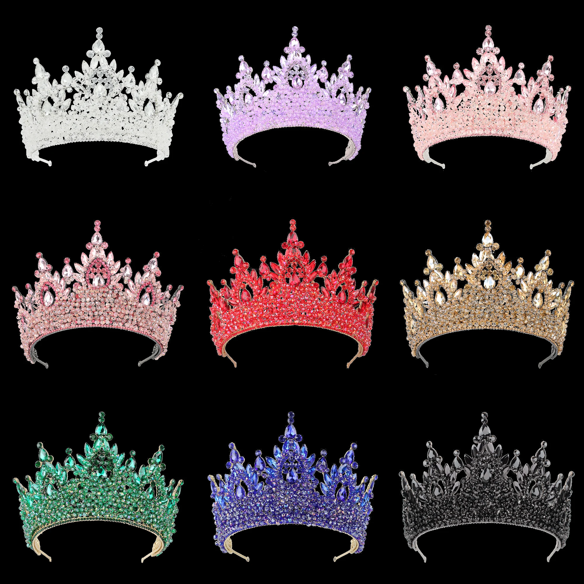 Wholesale Crowns And Luxury Tiaras Crystal Princess Crown Bridal Rhinestone Tiaras Purple Pageant For Girls