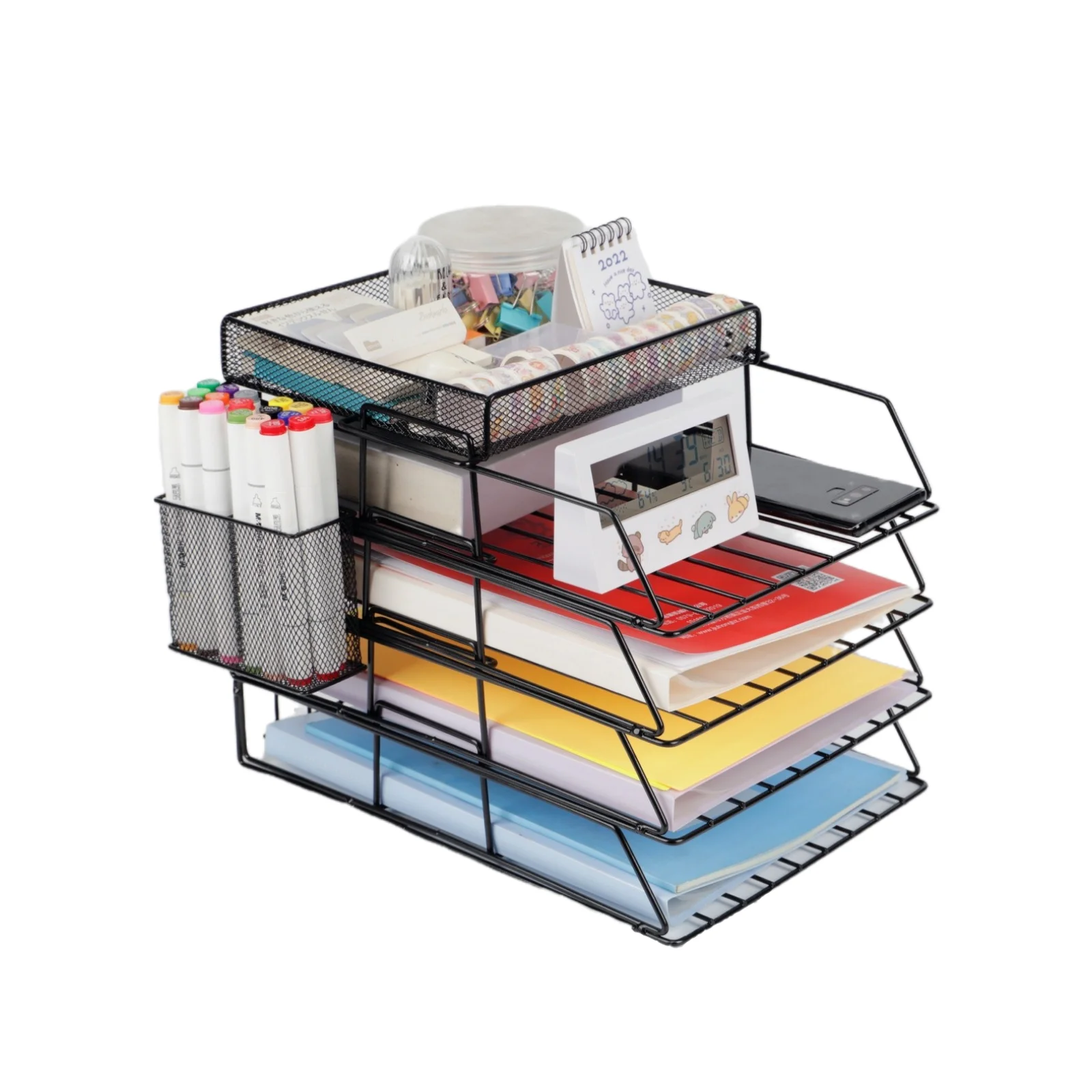 Metal folder file holder Office desktop storage shelf File box