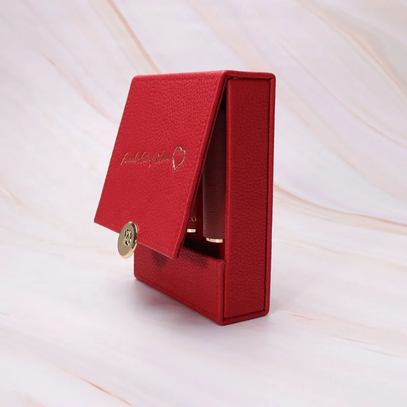 OEM ODM Fashion Mini Portable Leather Lipstick Packaging Box Storage Case Holder Makeup Bag Pouch