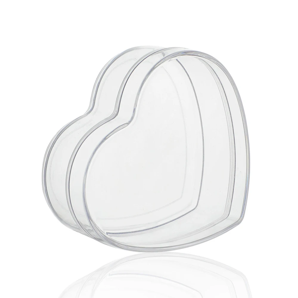 Custom heart shaped clear PVC PET acrylic plastic gift boxes for packaging candy sweet chocolate gummy macaron trays