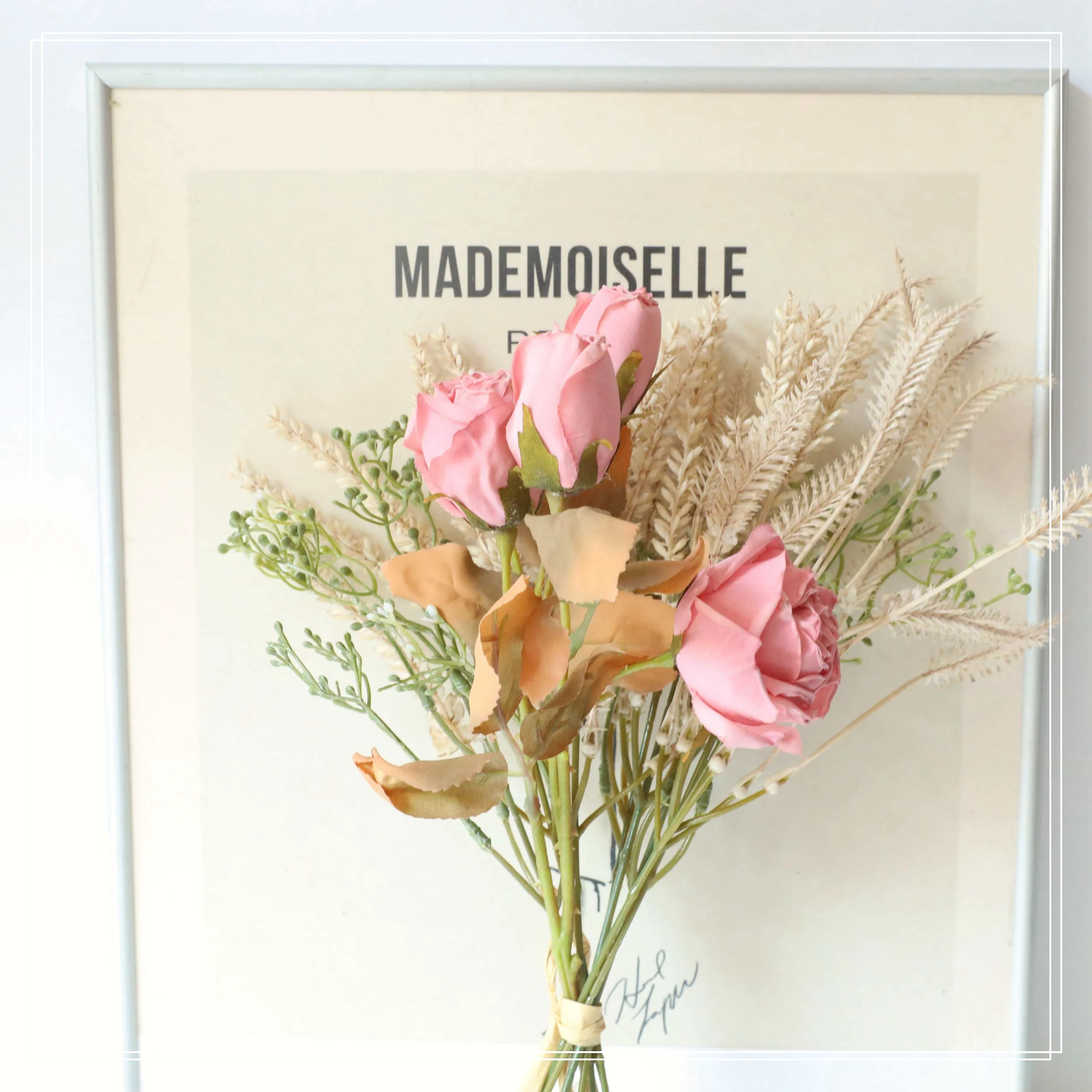 Realistic Faux Dried Rose Bouquet Decorative Flower Artificial_Flower_Manufacturers  With Great Price