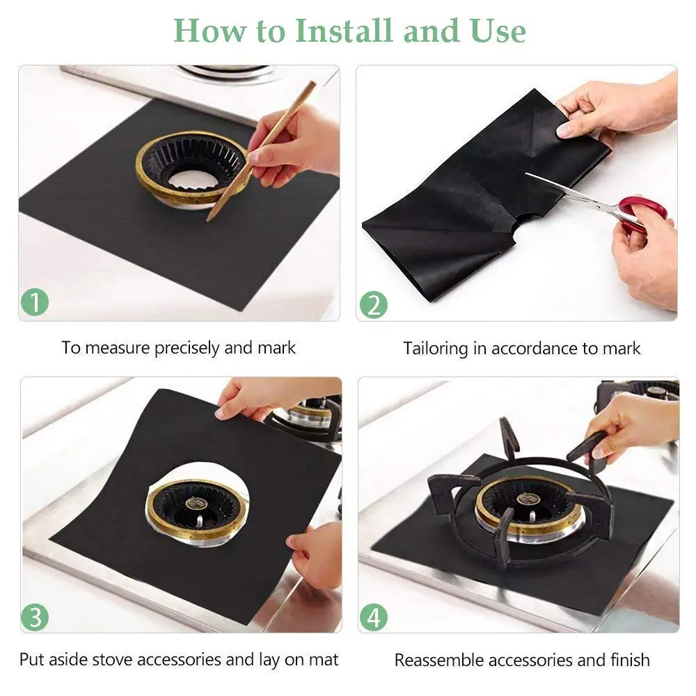 LFGB Approval Reusable Oil-proof Gas Range Non Stick Stove Protector