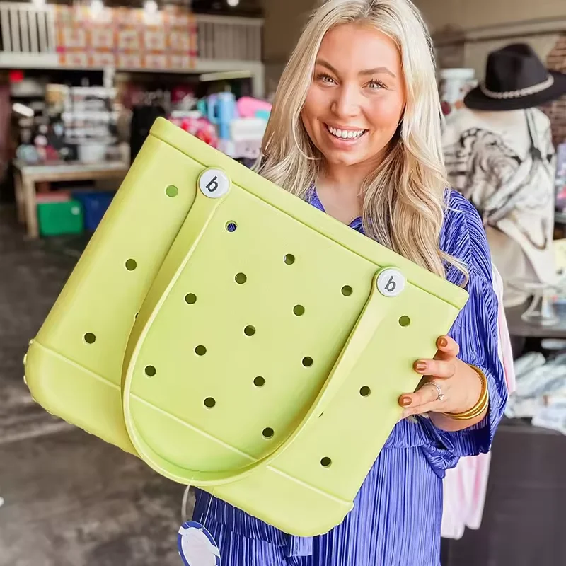 Summer Jelly  Basket Sun Bath Swimming Pool eva tote bag Accessories Beach  Bag Silicone Crock Waterproof