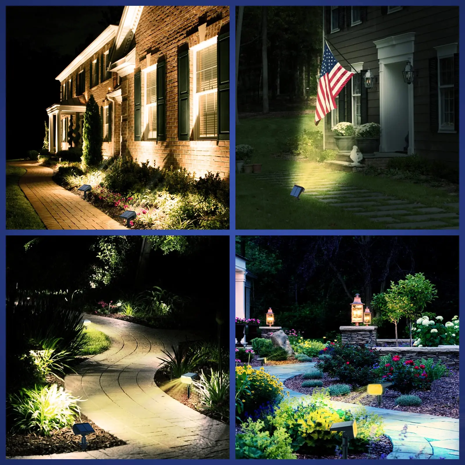 56 LED Lawn Lights Low Voltage Landscape Solar Garden Lawn Bollard Lights 3 Lighting Modes Outdoor Waterproof IP68