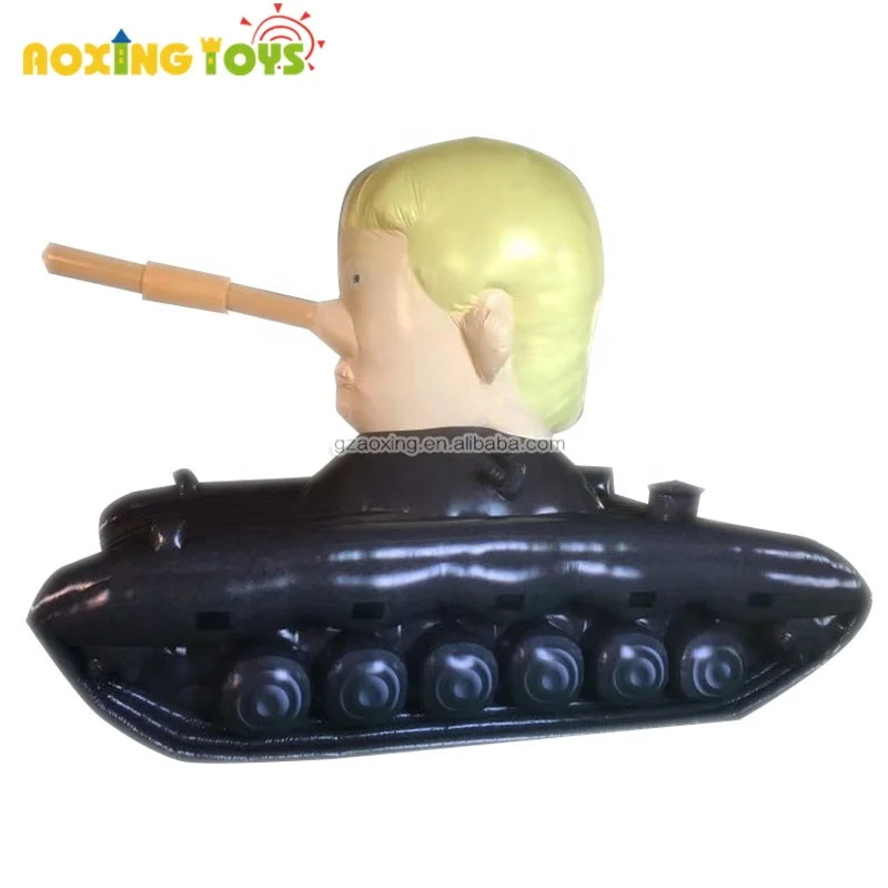 Customized  giant outdoor inflatable Long nose man tank cartoon balloon for Advertising campaign decoration parade event