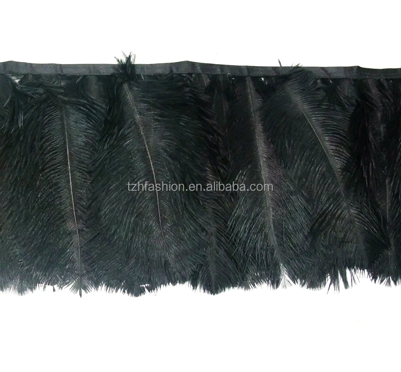 Hot-selling Cheap 10-15cm Ostrich Feather Fringe Trim  For Ladies Sexy  Party Dresses Feather Decoration