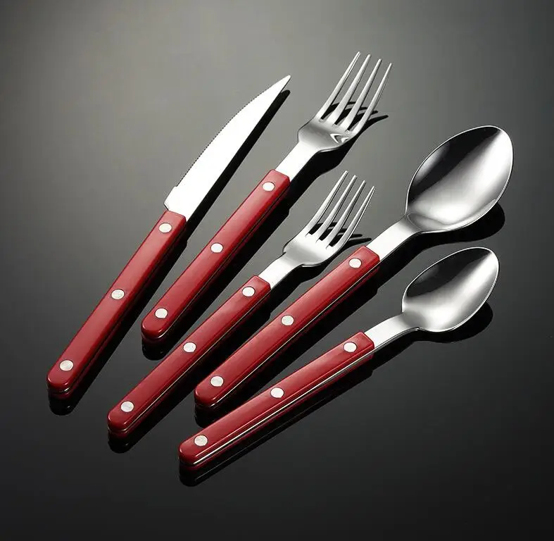 2023 Stock home kitchen knotted flatware set talheres dinnerware stainless steel cutlery set
