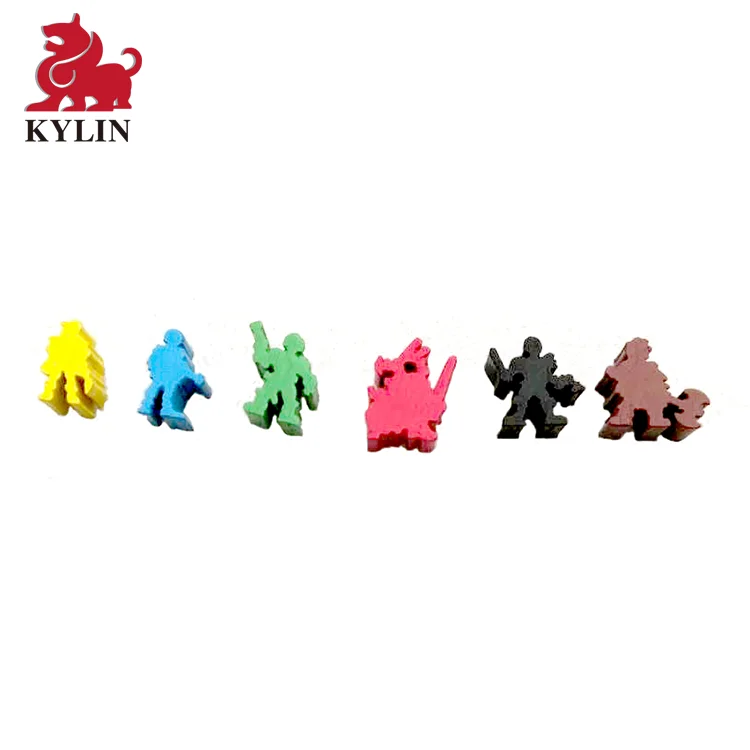 high quality wooden meeple multicolor pawns in the game