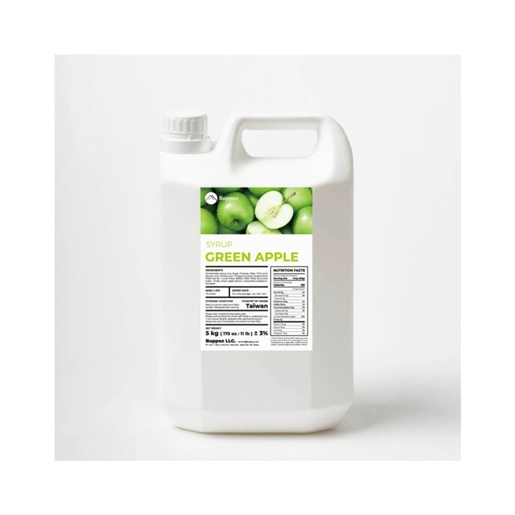 Лучшее качество рекламный зеленый яблочный сладкий сироп пузырьковый чай для фруктового