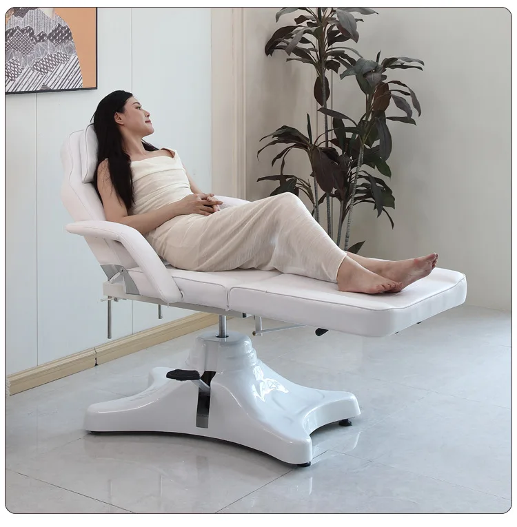 Commercial Salon Furniture Hydraulic Tattoo Black Beauty Bed 3 Section Facial Chair 360 Degree Rotary Massage Table Wholesale