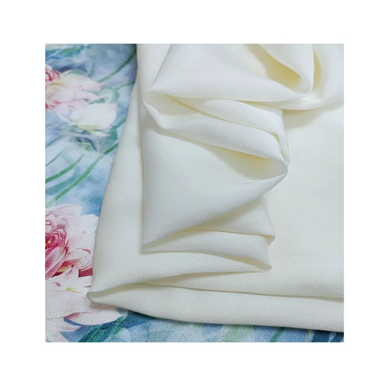 Oeko Tex White Viscose Silk Fabric Silk Viscose Blend Fabric for Women Dress