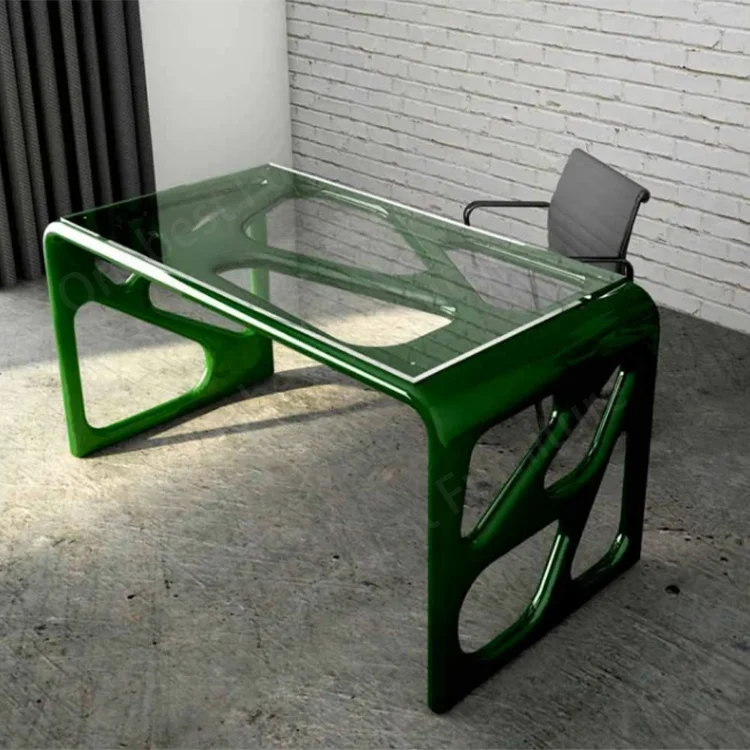 Modern Design Glass Counter Top Adult Children Manager Boss Designer Standing Office Desk And Chair Set