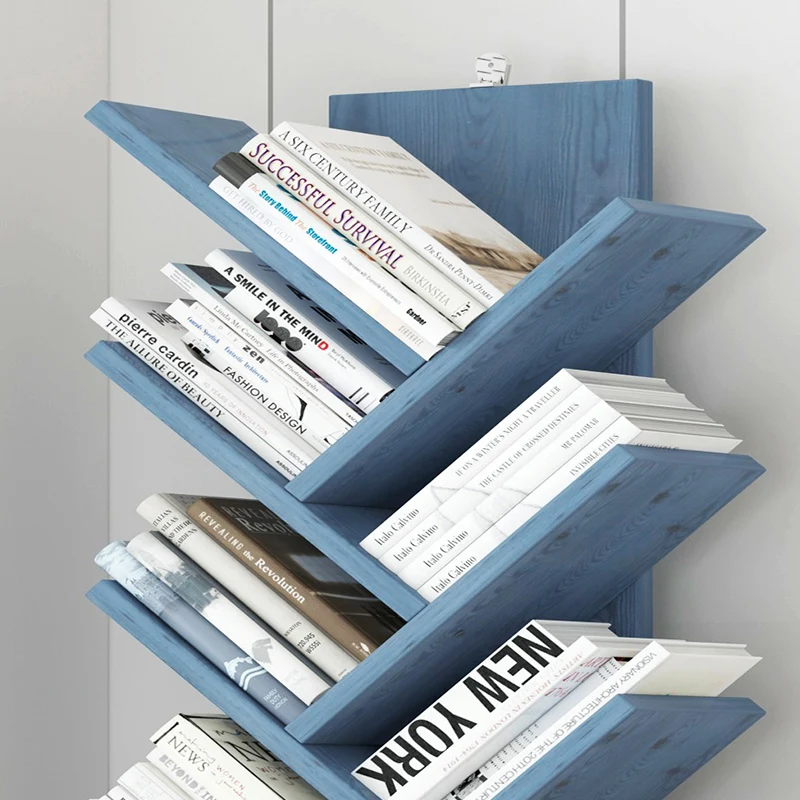 Customized nordic bookshelves wooden bookshelves bookcases for kids rotative bookcase