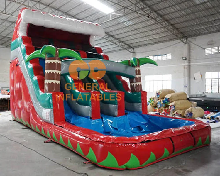16.5ft wholesale commercial water slides for sale Holiday yard inflatables inflatable swimming pool for kids adults double slide