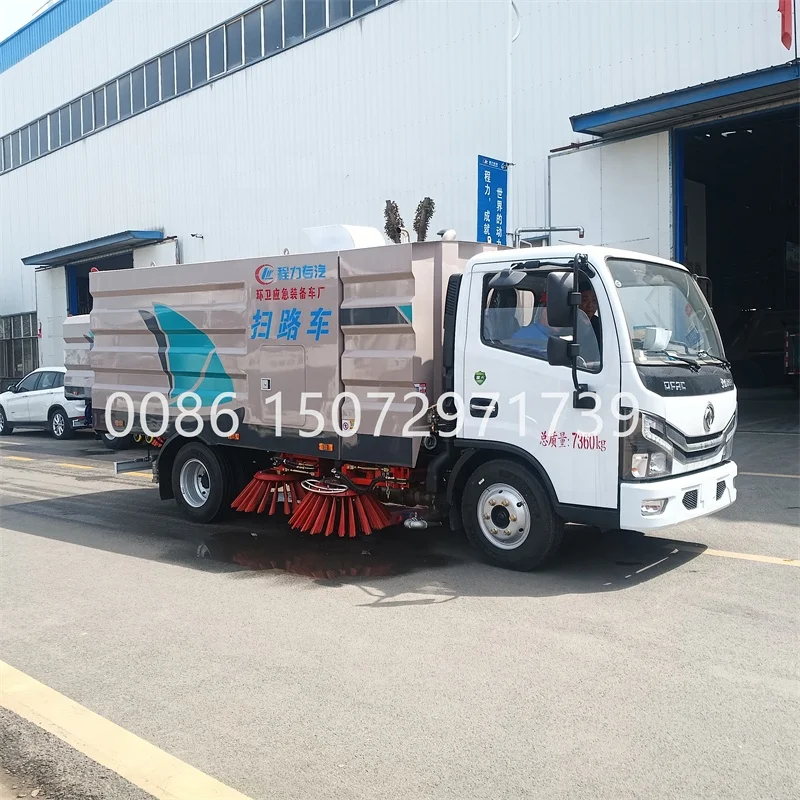 Qualified dongfeng road cleaning truck 4*2 city road cleaning sweeper Trucks 9 cbm road sweeper with 4 brushes