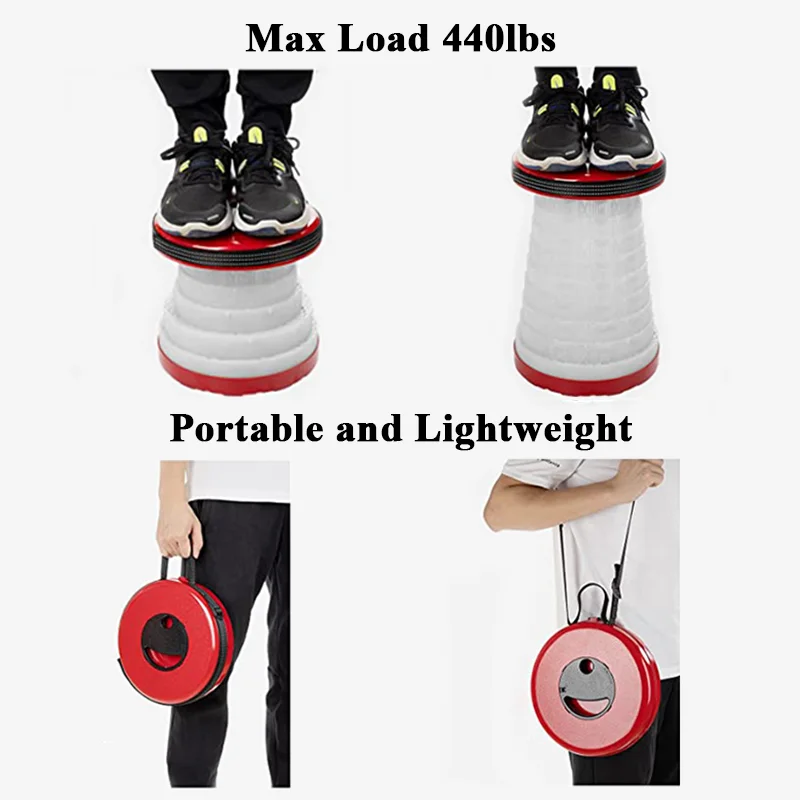 Portable Folding Collapsible Stool with light for Outdoor fishing camping hiking