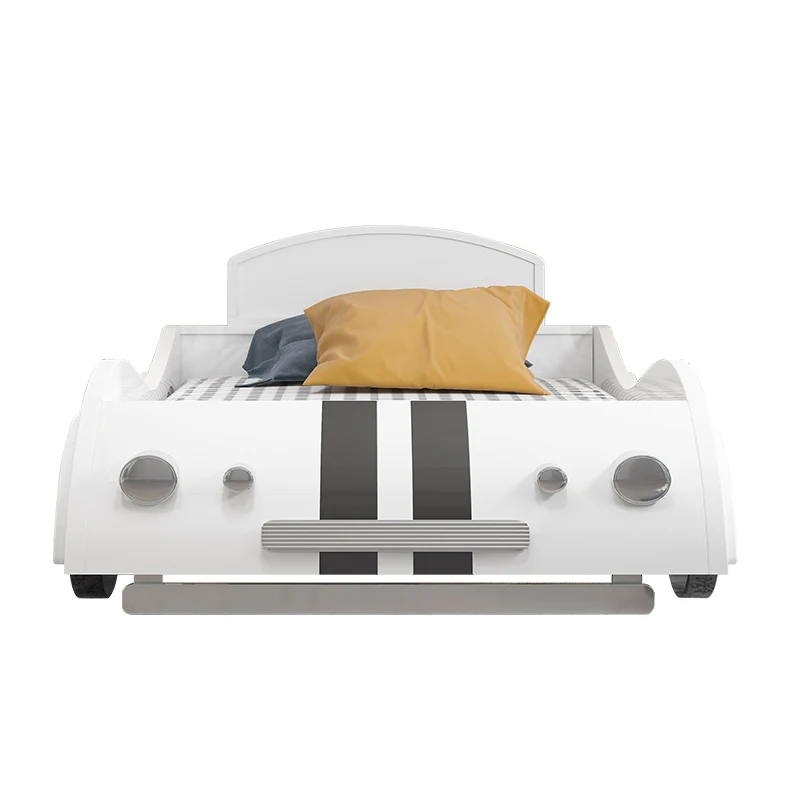 Attractive  Children Beds White solid wood  racing car shape bed furniture car bed kids children