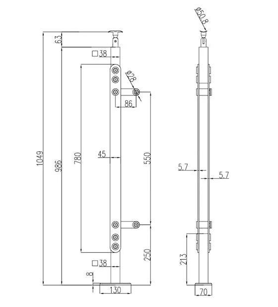 Low price stainless steel stair railings/indoor stainless steel glass balcony railing balcony railing designs new balcony design