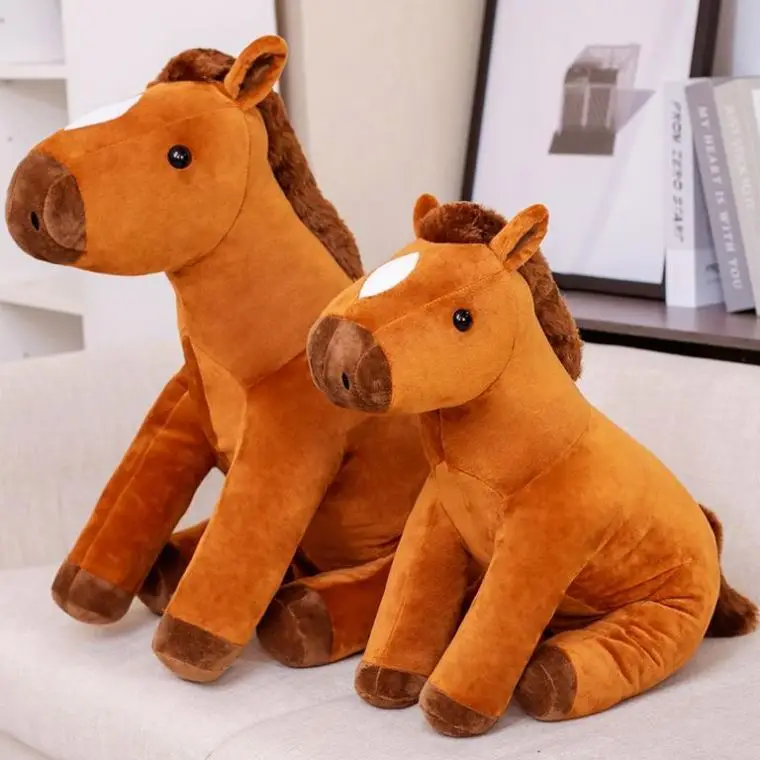 Fat Cute Farm Animal Stuffed Toys Plush Horse Pillow
