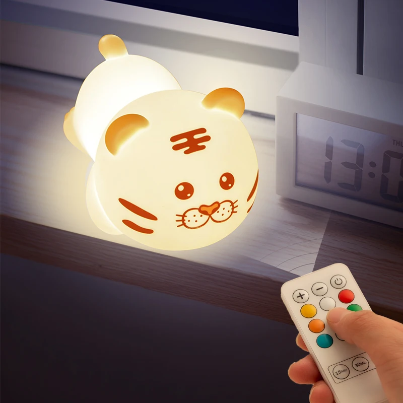 kinderspielzeug led light rechargeable tiger night light lampada children toys educational learning bedside lamp bedroom for kid