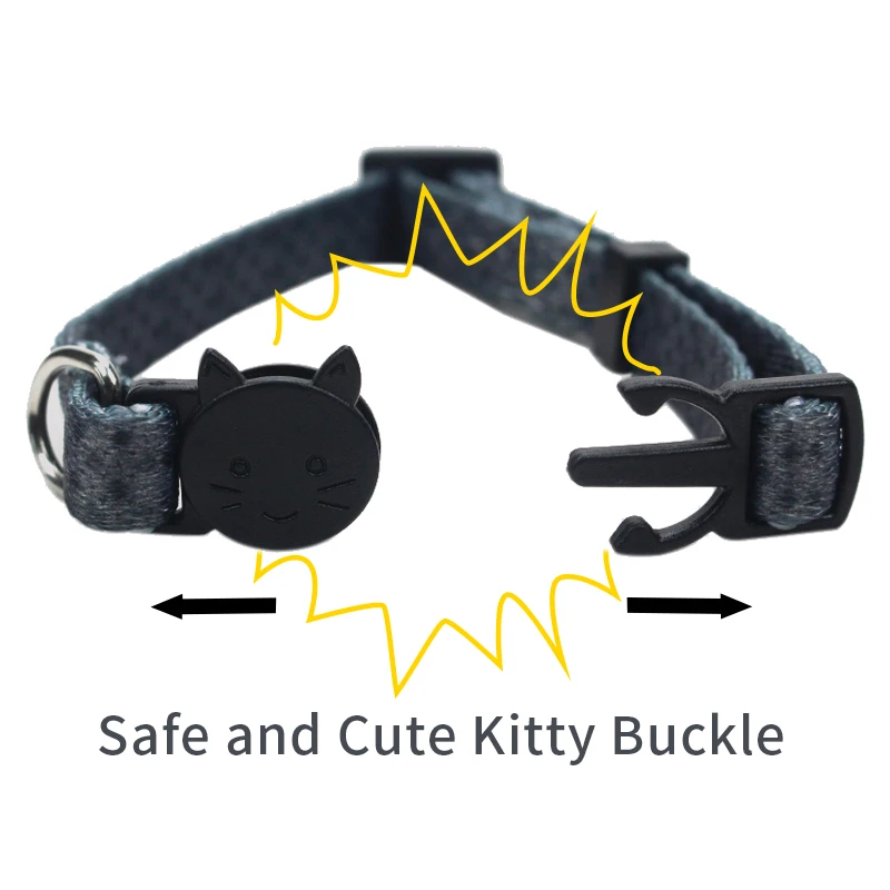 Eco-friendly Cute Kitty Safety Quick Release Breakaway Cat Collar Adjustable Kitten Collar For Cat Or Small Dog