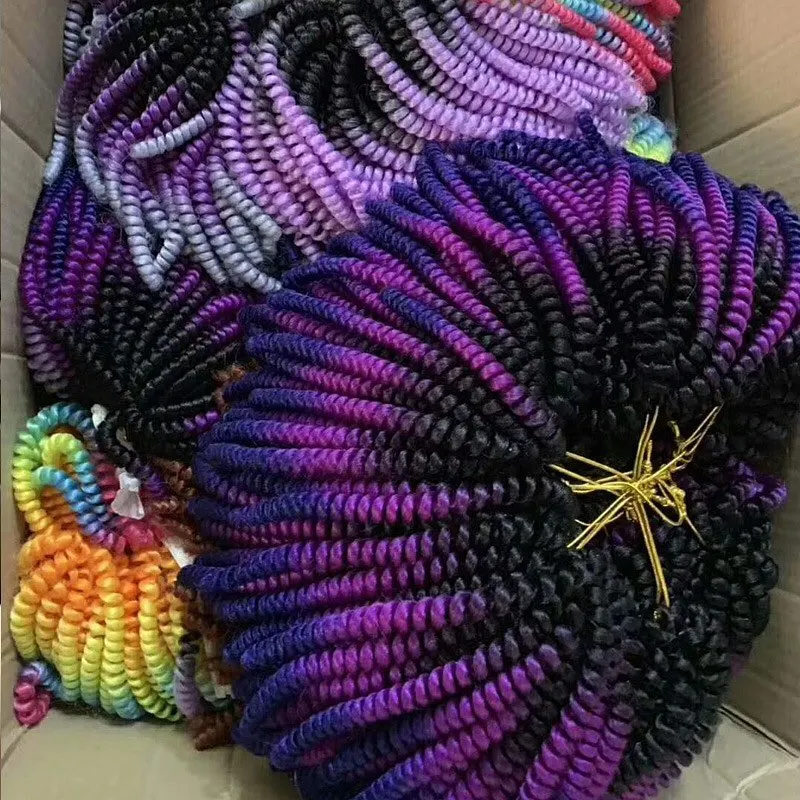 
$1 sample Spring Twist 8 Inch Synthetic Nubian Braid Extension Kenya Crochet Braids 350 Red Spring Twist Hair 